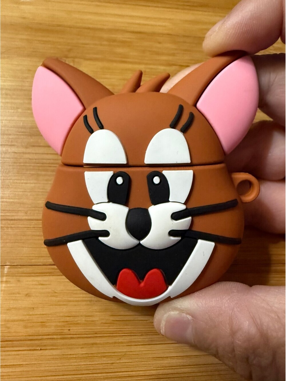Jerry Mouse Face Silicone Keychain Airpods gen 1 -2 case or bag charm